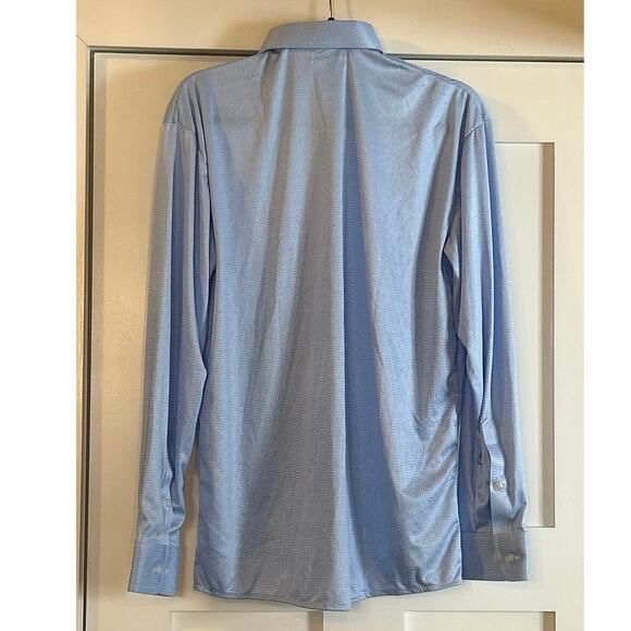 Collars & Co Dress Shirt Long Sleeve Blue Houndstooth Medium - Picture 3 of 5